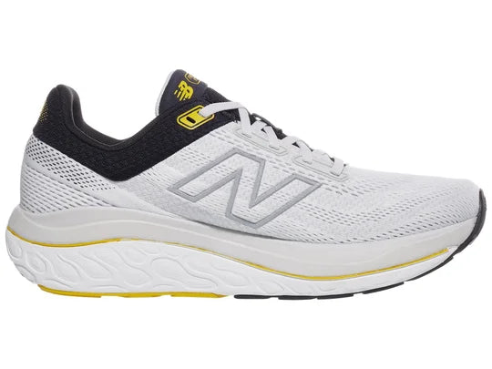 Men's New Balance Fresh Foam X 860 v14 in Grey Matter/Black/Ginger Lemon, medial view