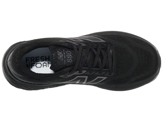 Men's New Balance 880 v15. Black upper. Black midsole. Top view.