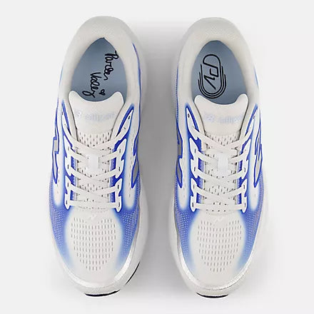 Men's New Balance Fresh Foam X Ellipse v1 in White/Blue, top view