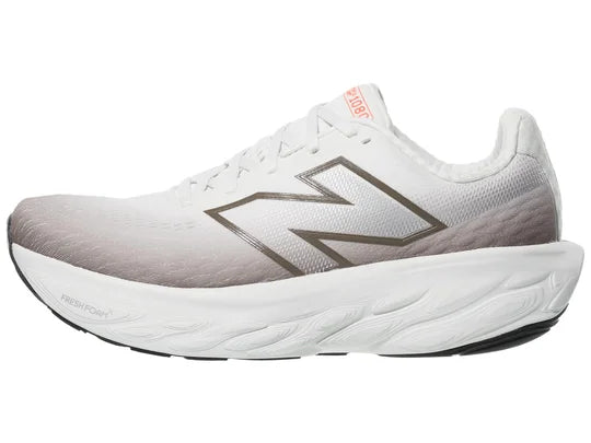 Men's New Balance Fresh Foam X 1080 v14. White/Grey upper. White midsole. Lateral view.