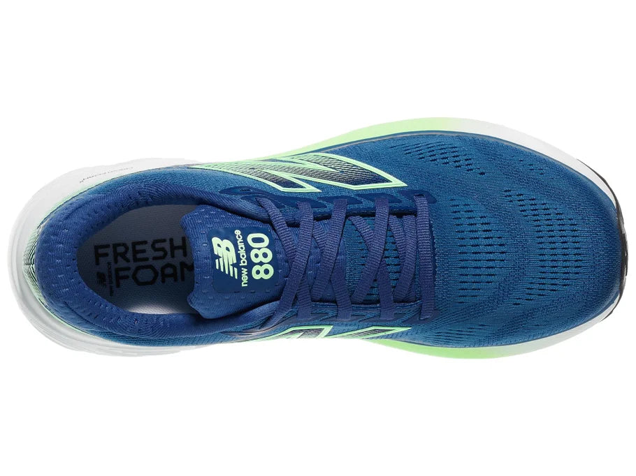 Men's New Balance 880 v15. Blue upper. White midsole. Top view.