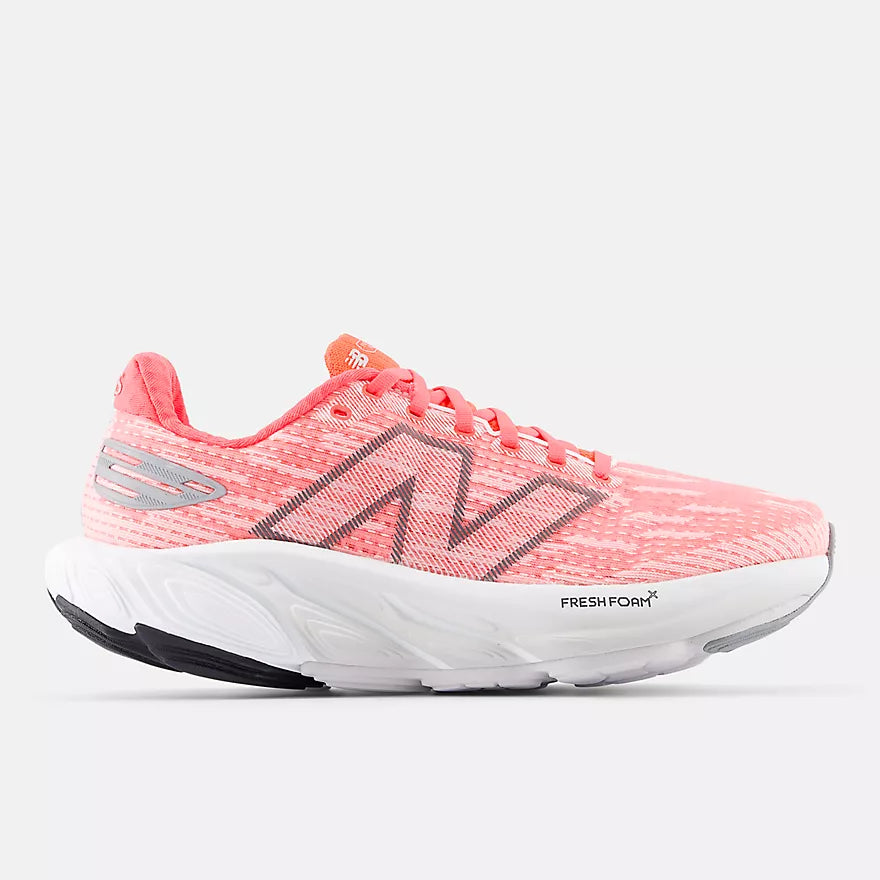 Men's New Balance Balos v1. Pink upper. White midsole. Lateral view.