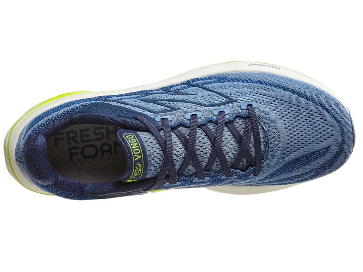 Men's New Balance Fresh Foam X Vongo v6 in Mercury Blue/Thirty Watt — top view