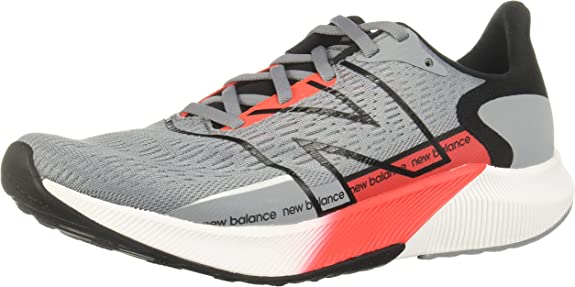 Men's New Balance FuelCell Propel v2 in Steel/Black/Neo Flame — lateral view