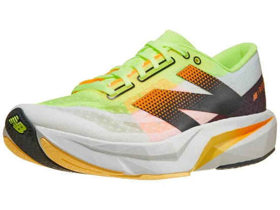 Men's New Balance FuelCell Rebel v4. White upper. White midsole. Lateral view.