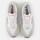 Men's New Balance Rebel v5. Grey upper. Off White midsole. Top view.
