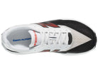 Men's New Balance FuelCell Rebel v5. White/Black upper. White/Black midsole. Top view.