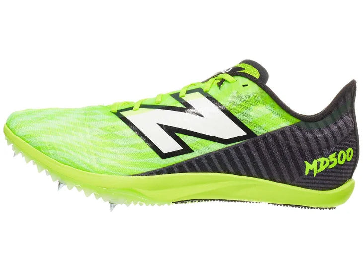Men's New Balance FuelCell Supercomp MD500. Yellow upper. Yellow midsole. Lateral view.