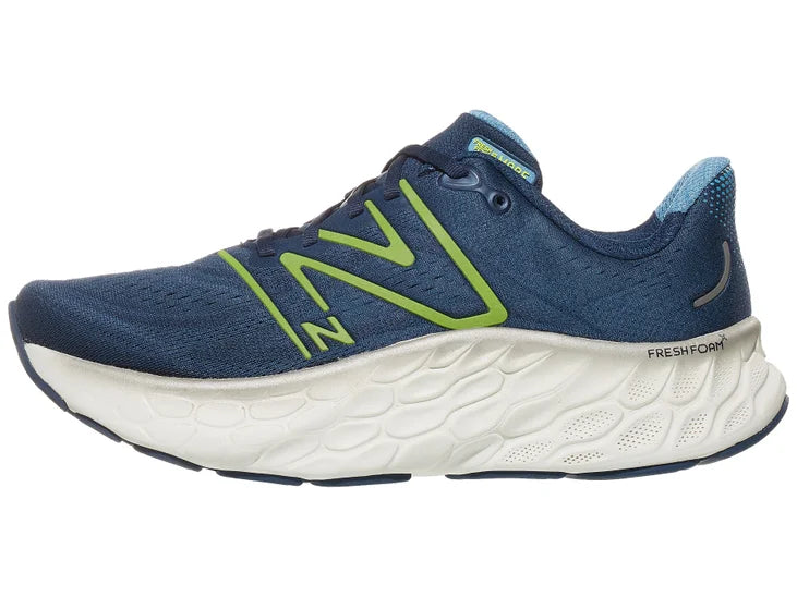 New Balance Fresh Foam X More v4 men's running shoe in NB Navy — side profile