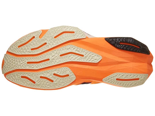 Men's New Balance Rebel v5. Dark Orange upper. Dark Orange midsole. Bottom view.