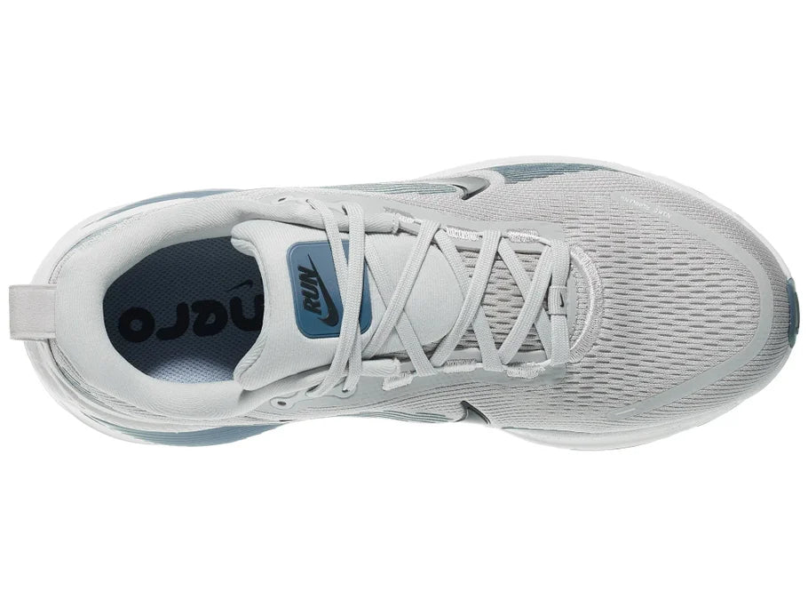 Men's Nike Vomero 18. Light Grey upper. White midsole. Top view.
