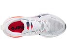 Men's Nike Vomero 18. White upper. Red midsole. Top view.