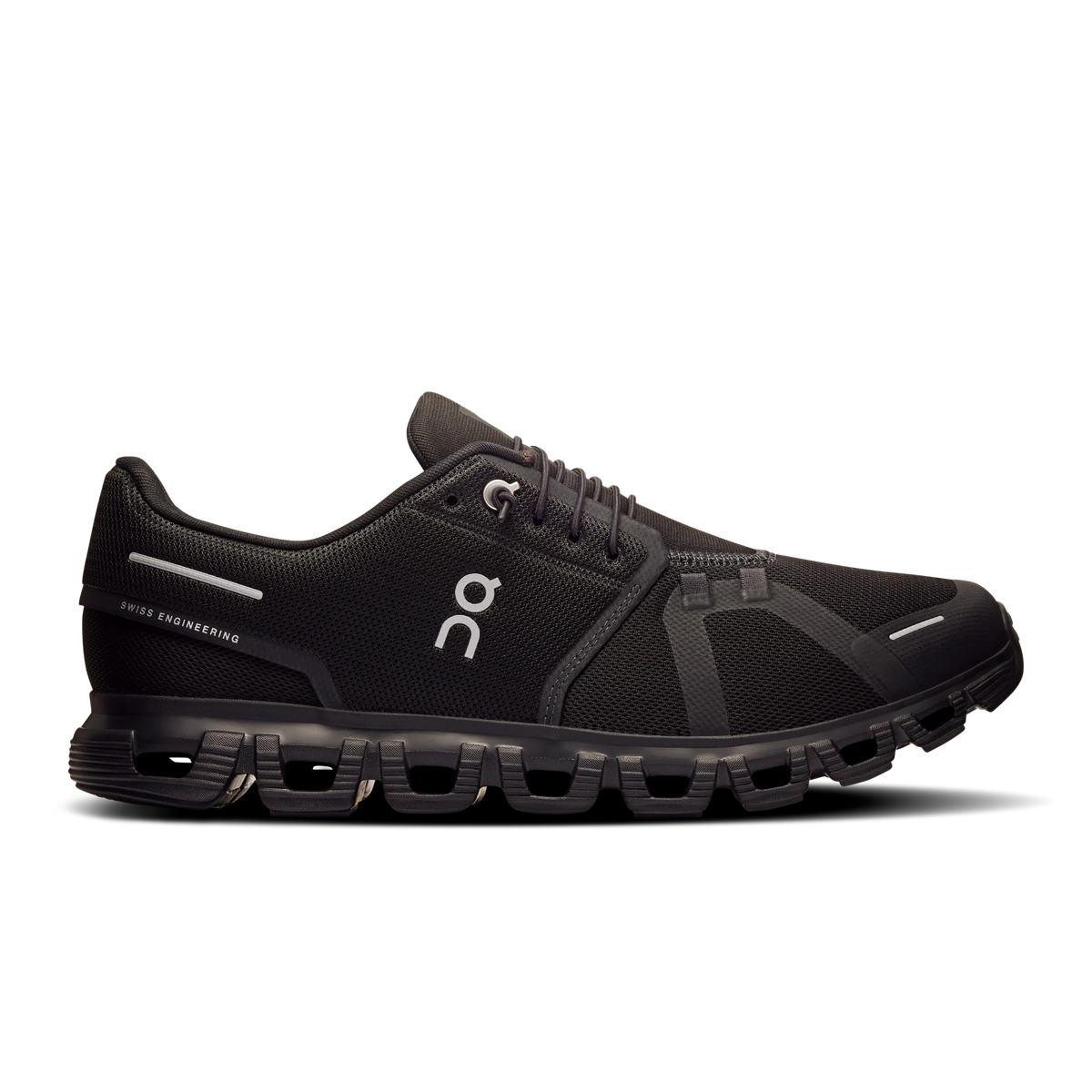 Men's On Cloud 6 in Black/Black, lateral view