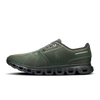 Men's On Cloud 6. Dark green upper. Black midsole. Medial view.
