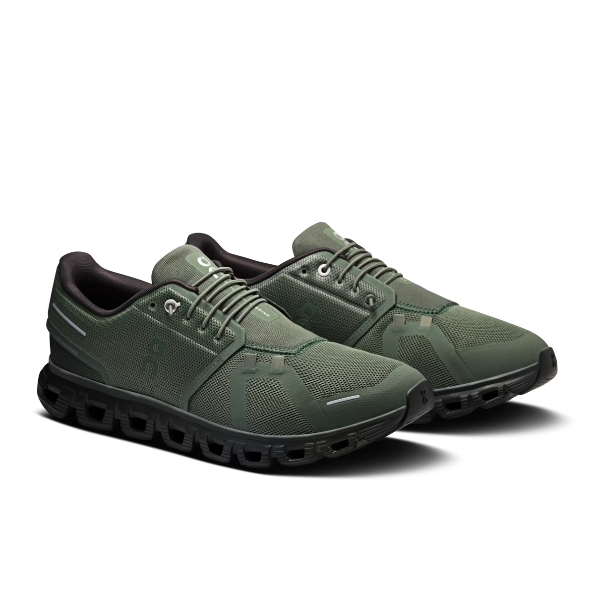Men's On Cloud 6 in Thyme/Espresso, lateral view