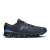 Men's On Cloud X 4. Navy upper. Navy midsole. Lateral view. 