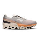 Men's On Cloudmonster 2. Cream and orange upper. Cream and orange midsole. Lateral view.