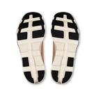 Men's On Cloudmonster 2. Cream and orange upper. Cream and orange midsole. Bottom view.