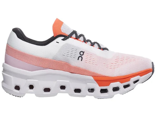 Men's On Cloudmonster 2. White upper. White midsole. Medial view.