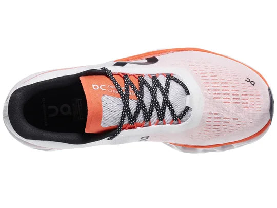 Men's On Cloudmonster 2. White upper. White midsole. Top view.