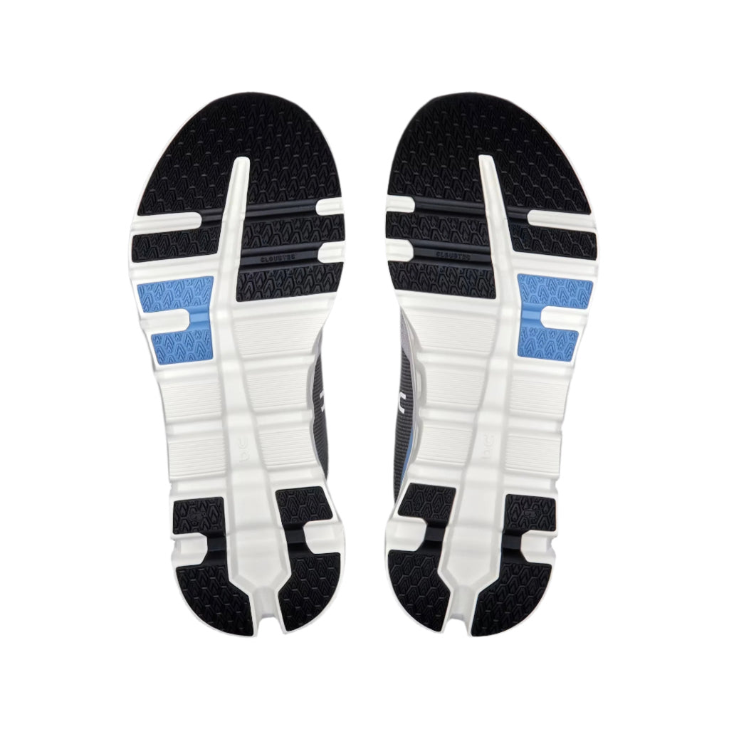 Men's On Cloudrunner 2. Grey upper. White midsole. Bottom view.