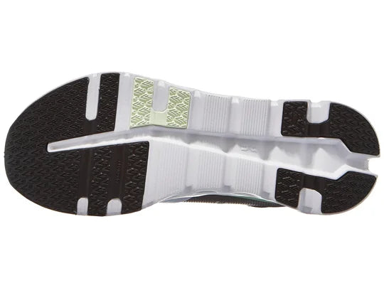 Men's On Cloudrunner 2. Light Grey upper. White midsole. Bottom view.