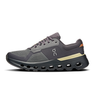 Men's On Cloudrunner 2. Black upper. Black midsole. Medial view.