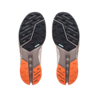Men's On Cloudsurfer Trail 2. Grey upper. Grey midsole. Bottom view.