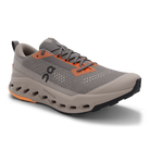 Men's On Cloudsurfer Trail 2. Grey upper. Grey midsole. Lateral view.