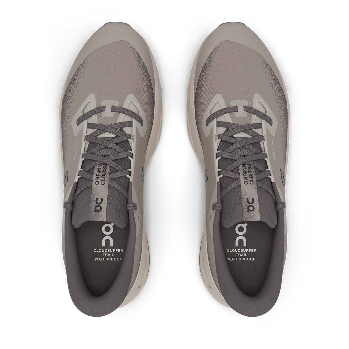 Men's On Cloudsurfer Trail 2 WP in Cinder/Desert, top view