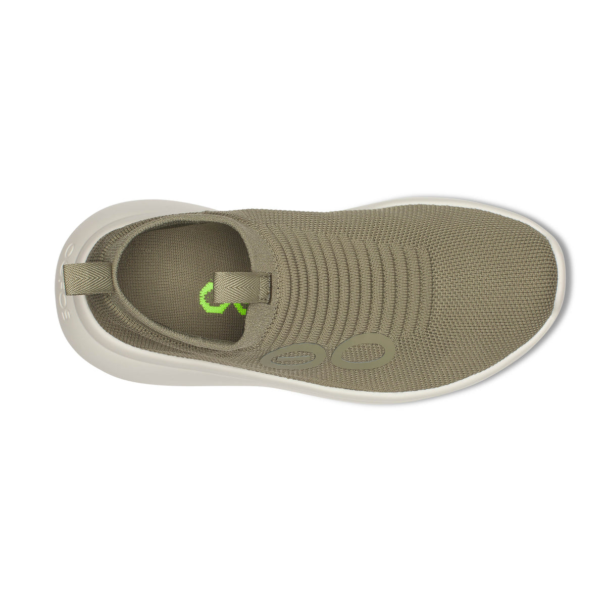 Men's Oofos OOmy Zen Chalk/Foliage top view