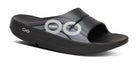 Men's Oofos Ooahh Sport Slide. Black. Lateral view.
