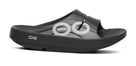 Men's Oofos Ooahh Sport Slide. Black. Lateral view.