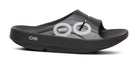 Men's Oofos Ooahh Sport Slide. Black. Lateral view.