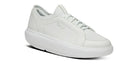 Men's Oofos. Club+. White upper. White midsole. Lateral view.