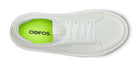 Men's Oofos. Club+. White upper. White midsole. Top view.