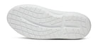 Men's Oofos. Club+. White upper. White midsole. Bottom view.