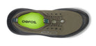 Men's Oofos Roam Ripstop. Green upper. Black midsole. Top view.