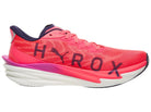 Men's Puma Deviate Nitro 4. Hyrox. Pink upper. Pink/White midsole. Medial view.
