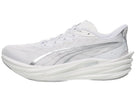 Men's PUMA Deviate Nitro $. White upper. White midsole. Lateral view.