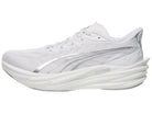 Men's PUMA Deviate Nitro $. White upper. White midsole. Lateral view.