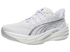 Men's PUMA Deviate Nitro $. White upper. White midsole. Lateral view.