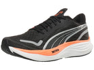 Men's Puma Velocity Nitro 3. Black upper. White/Orange midsole. Lateral view.