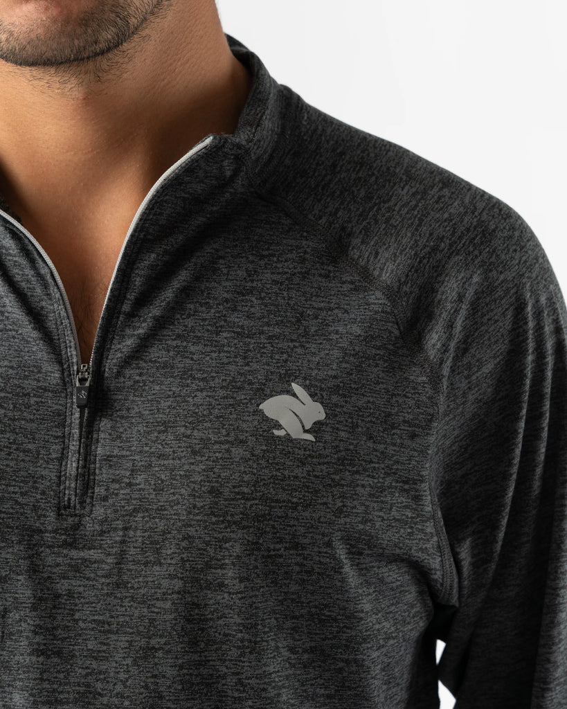 Men's rabbit EZ Zip 2.0. Dark Grey. Front closeup.