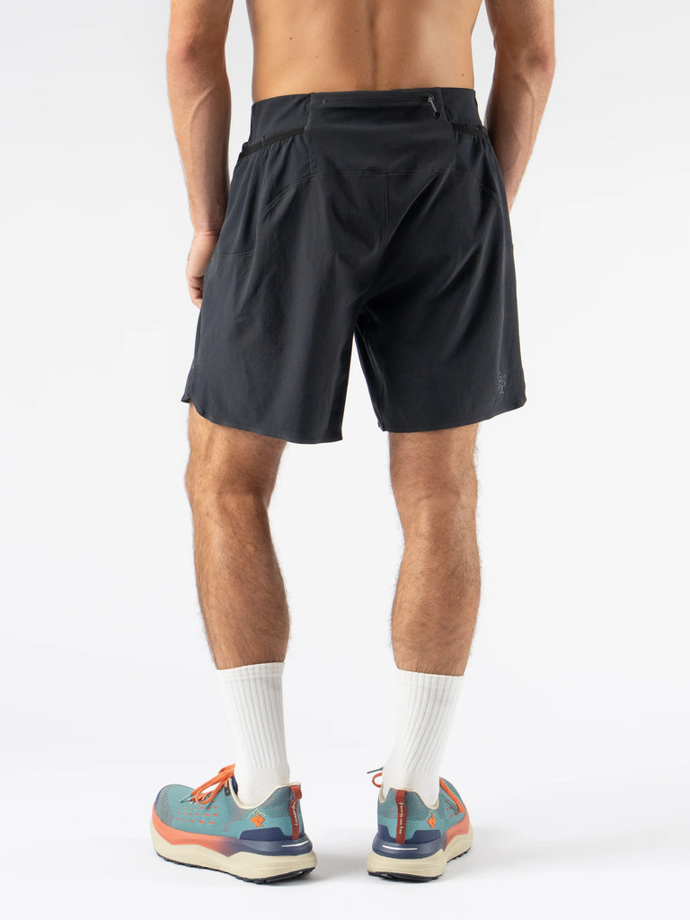 Men's rabbit FKT 7" Shorts. Black.