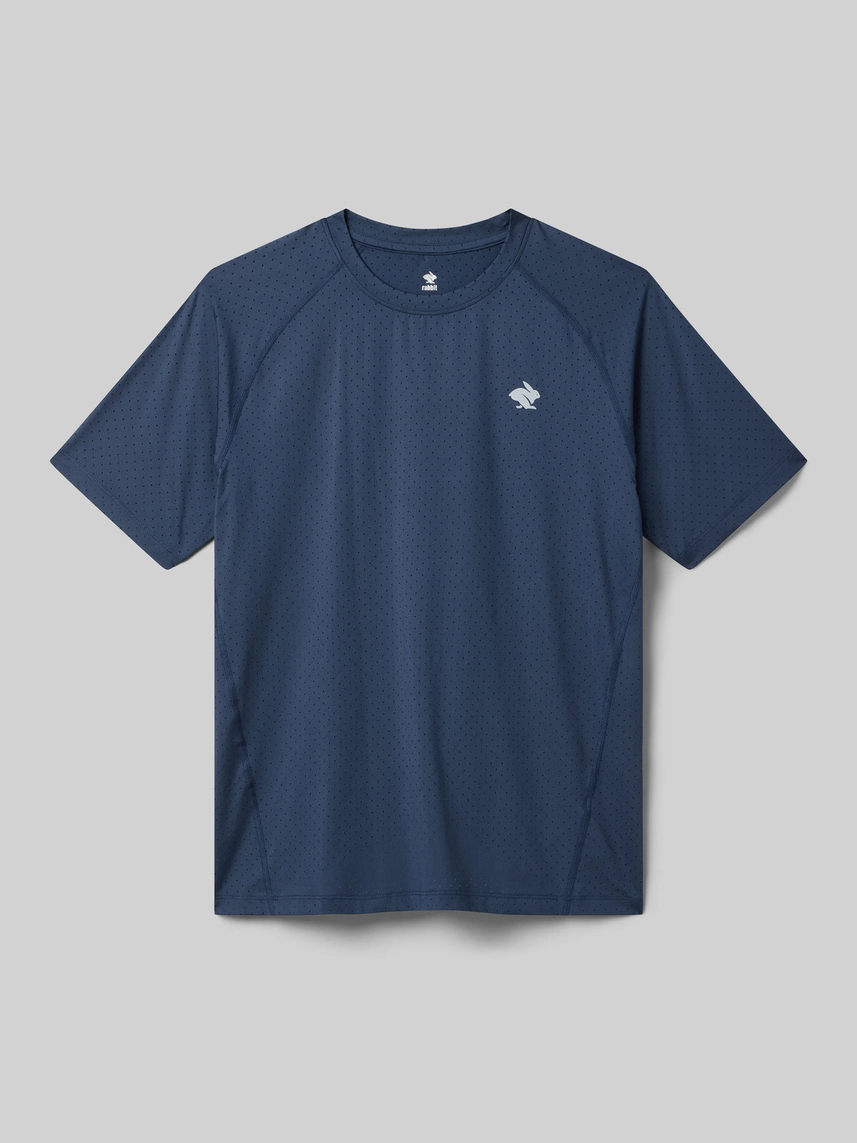 Men's rabbit Ice Perf Tee. Navy.