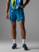 Men's rabbit Pacer Hybrid Shorts 5". Blue.