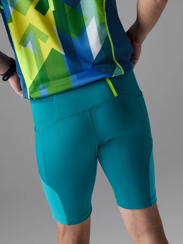Men's rabbit Pacer Shorts 8.5". Blue/Green.