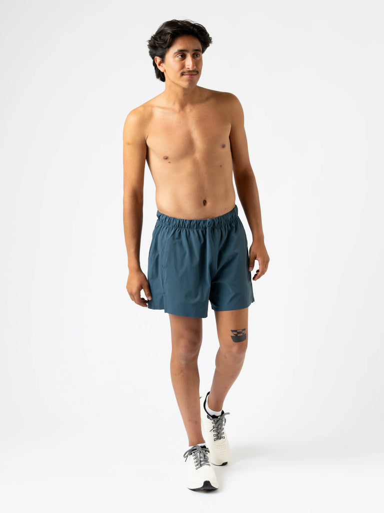 Men's rabbit Tried N' True shorts. Grey. Front view.