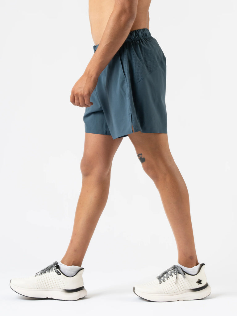 Men's rabbit Tried N' True shorts. Grey. Lateral view.